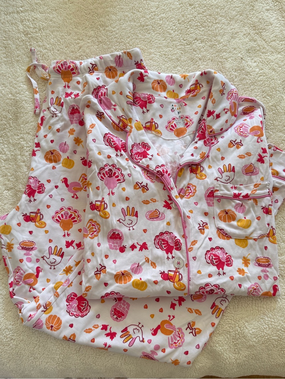 Roller Rabbit Fall Long Sleeve Polo Pajamas